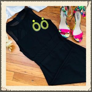 VENUS Black Midi Fitted Dress